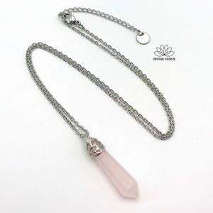 Rose Quartz Necklace | Stainless Steel